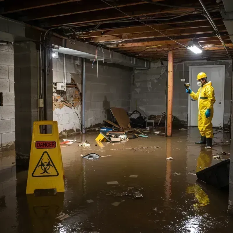 Flooded Basement Electrical Hazard in Bishopville, SC Property